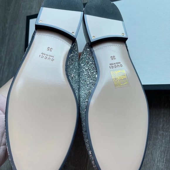 🎄Gucci🎄Glitter Silver Princetown Loafer - Picture 12 of 12